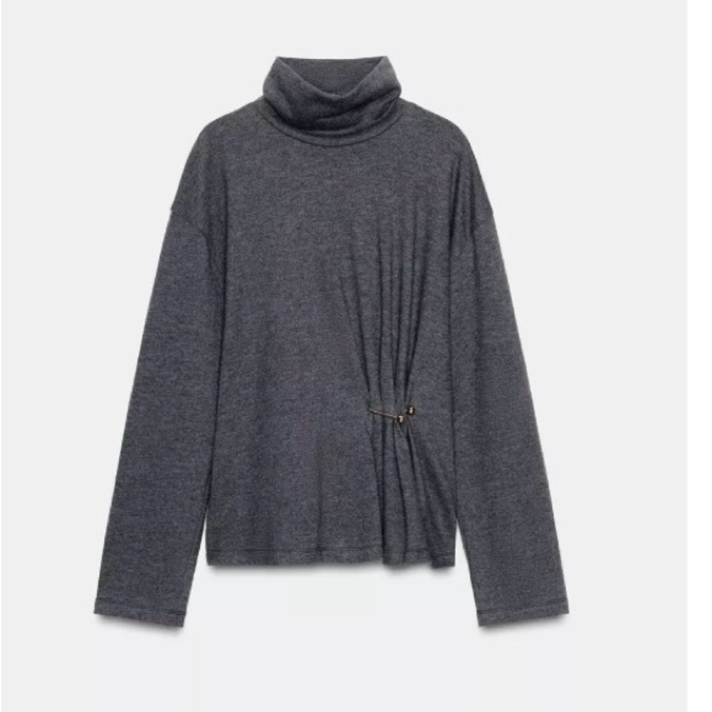 Zara  NWT Charcoal Cowl Neck Sweater